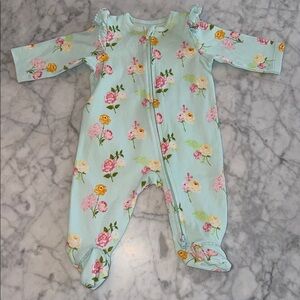 Little Me Floral Ruffle Footie 3M